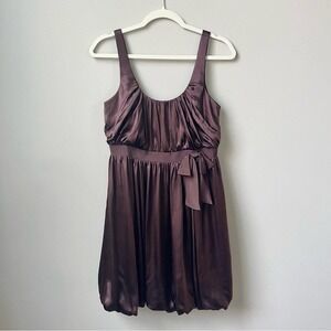 Vintage Laundry Shelli Segal Dress Women's 6 New NWT Silk Brown Bubble Hem Prom
